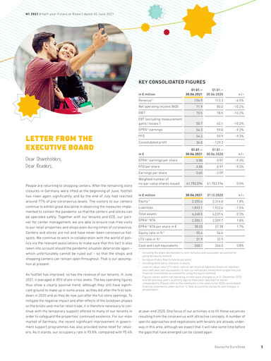 Miniature Deutsche EuroShop Rapport semestriel 2021-h1