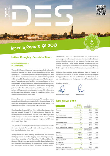 Vorschaubild Deutsche EuroShop Quartalsbericht 2013-q1