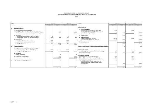 Thumbnail Eckert & Ziegler Financial Statement 2014