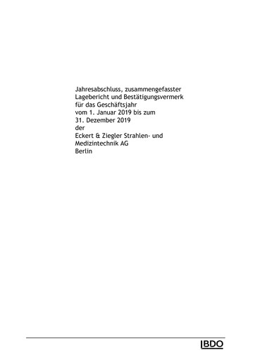 Thumbnail Eckert & Ziegler Financial Statement 2019