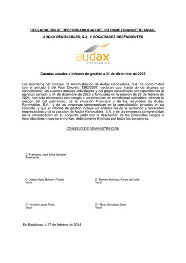 Thumbnail Audax Renovables Financial Statement 2023