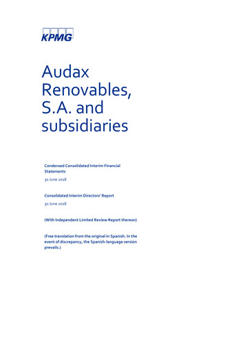 Thumbnail Audax Renovables Half-year Report 2018-h1