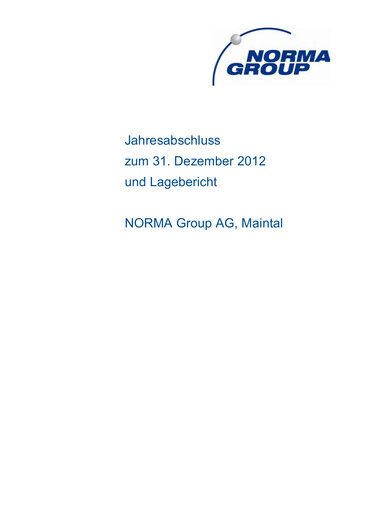 Thumbnail Norma Group Financial Statement 2012