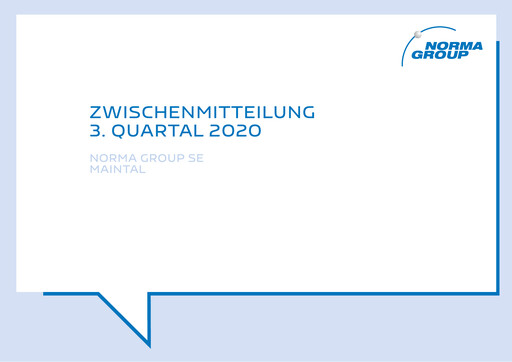 Thumbnail Norma Group Quarterly Report 2020-q3