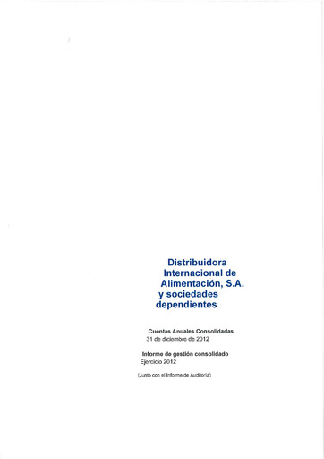 Thumbnail (DIA) Distribuidora Internacional de Alimentación Financial Statement 2012