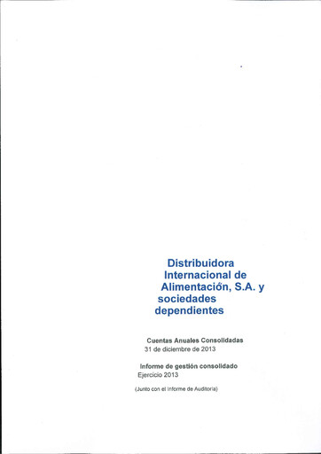 Thumbnail (DIA) Distribuidora Internacional de Alimentación Financial Statement 2013