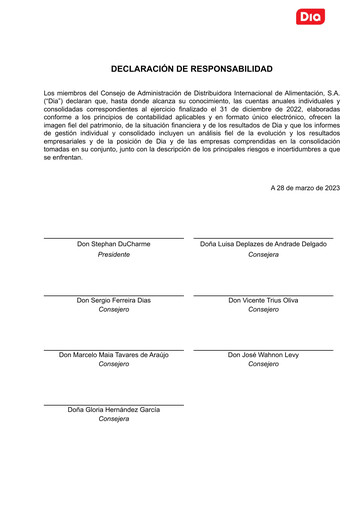 Thumbnail (DIA) Distribuidora Internacional de Alimentación Financial Statement 2022