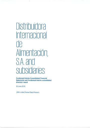 Thumbnail (DIA) Distribuidora Internacional de Alimentación Half-year Report 2016-h1