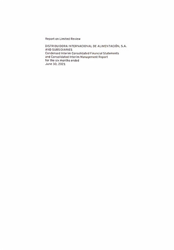 Miniature (DIA) Distribuidora Internacional de Alimentación Rapport semestriel 2021-h1