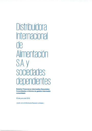Thumbnail (DIA) Distribuidora Internacional de Alimentación Half-year Report 2016-h1