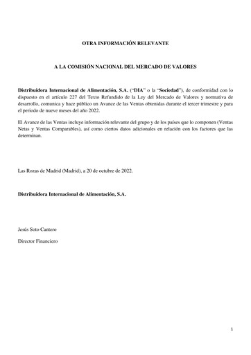 Thumbnail (DIA) Distribuidora Internacional de Alimentación Quarterly Report 2022-q3