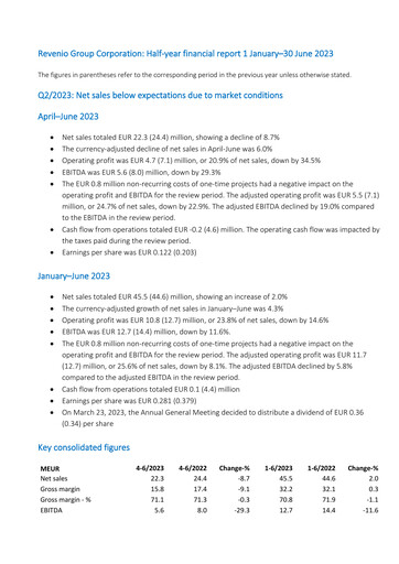 Thumbnail Revenio Half-year Report 2023-h1