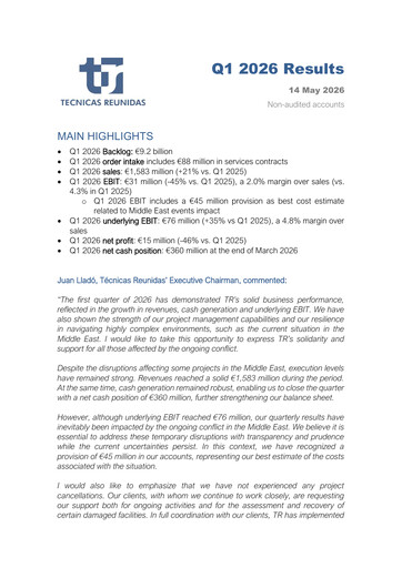 Thumbnail Técnicas Reunidas Quarterly Report 2026-q1