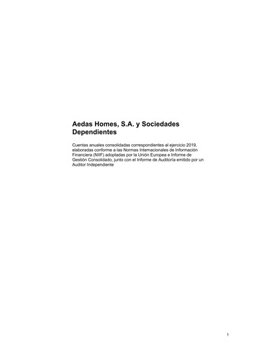 Thumbnail Aedas Homes Financial Statement 2019