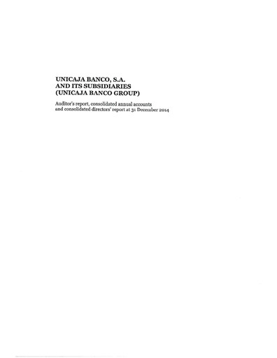Thumbnail Unicaja Banco Annual Report 2014