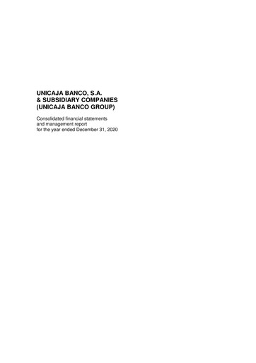 Thumbnail Unicaja Banco Annual Report 2020