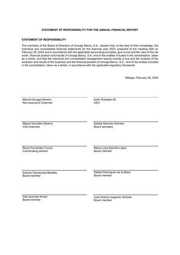 Thumbnail Unicaja Banco Annual Report 2023