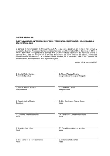 Thumbnail Unicaja Banco Financial Statement 2015