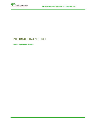 Miniature Unicaja Banco Rapport trimestriel 2021-q3
