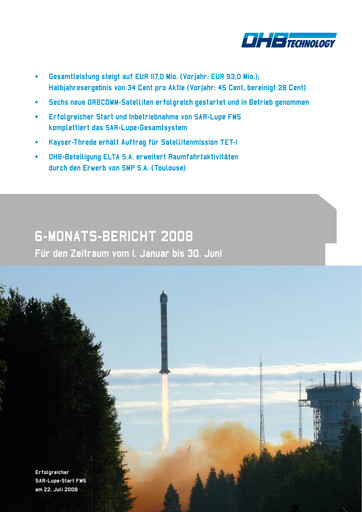 Thumbnail OHB SE Half-year Report 2008-h1