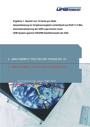 Thumbnail OHB SE Quarterly Report 2003-q1