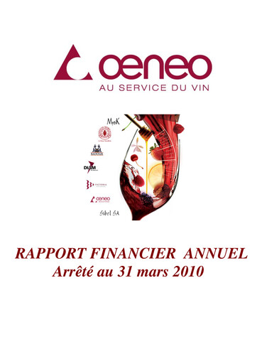 Thumbnail Oeneo Financial Report 2009-2010