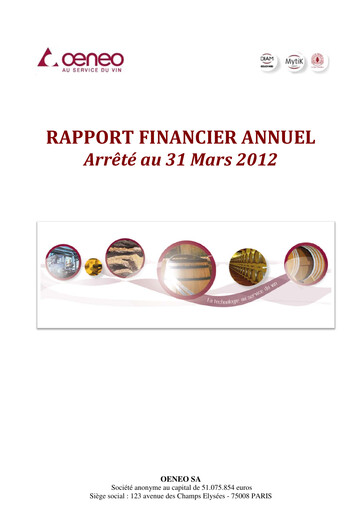 Thumbnail Oeneo Financial Report 2011-2012
