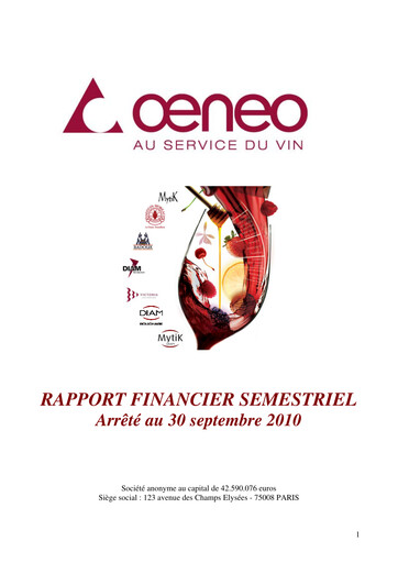 Thumbnail Oeneo Half-year Report 2010-2011