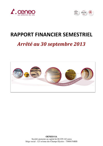 Thumbnail Oeneo Half-year Report 2013-2014