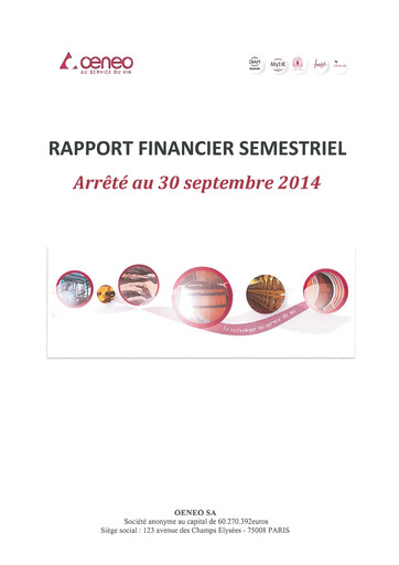 Thumbnail Oeneo Half-year Report 2014-2015
