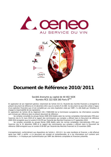 Thumbnail Oeneo Universal Registration Document 2010-2011