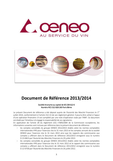 Thumbnail Oeneo Universal Registration Document 2013-2014