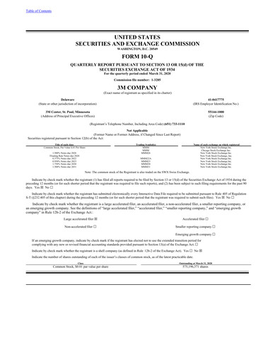 Thumbnail 3M Quarterly Report 2020-q1