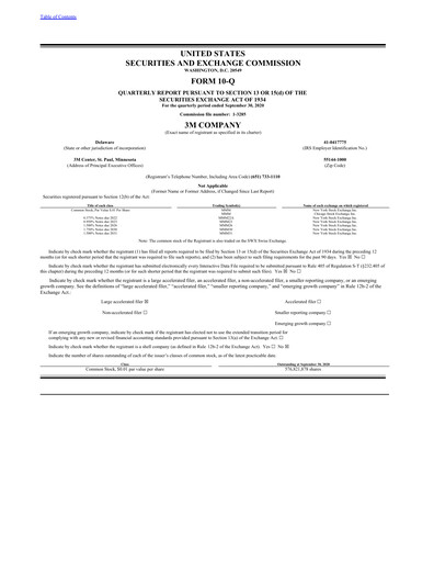 Thumbnail 3M Quarterly Report 2020-q3