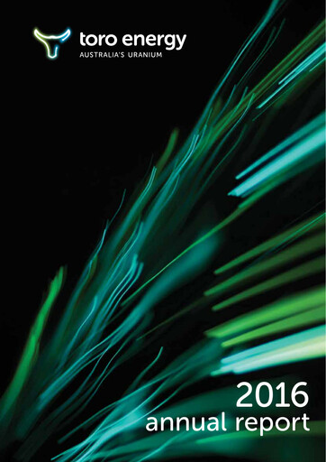 Thumbnail Toro Energy Annual Report 2016