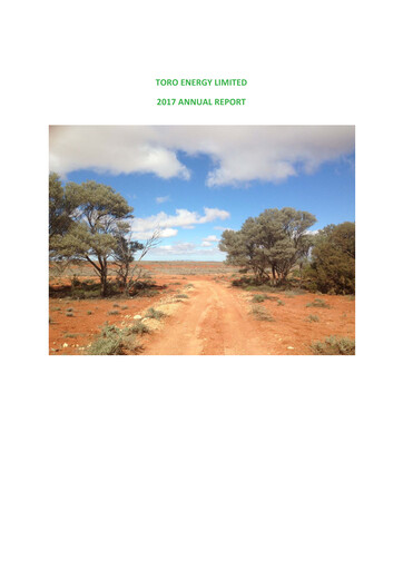 Thumbnail Toro Energy Annual Report 2017