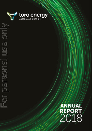 Thumbnail Toro Energy Annual Report 2018