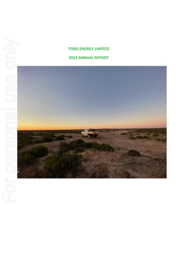Thumbnail Toro Energy Annual Report 2023
