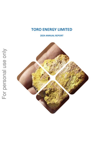 Thumbnail Toro Energy Annual Report 2024