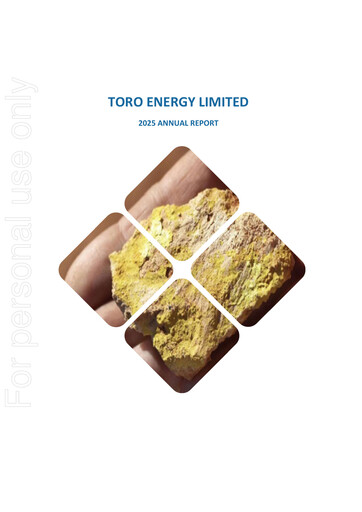 Thumbnail Toro Energy Annual Report 2025