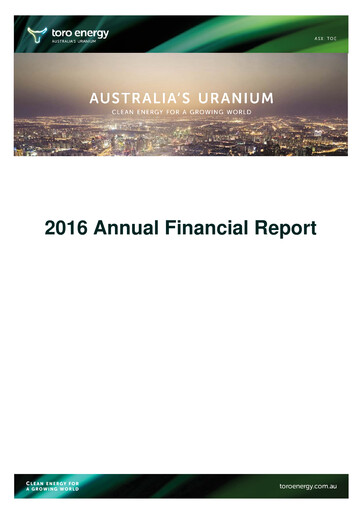 Vorschaubild Toro Energy Finanzmitteilung 2016