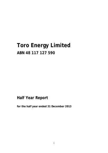 Vorschaubild Toro Energy Halbjahresbericht 2013-h1