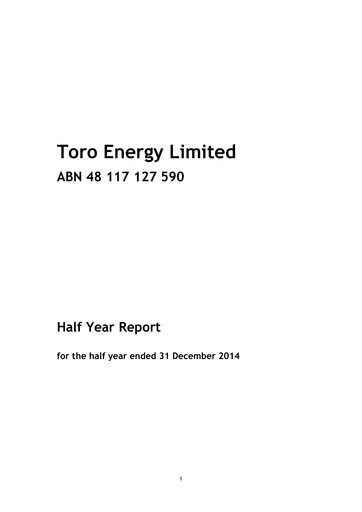 Vorschaubild Toro Energy Halbjahresbericht 2014-h1