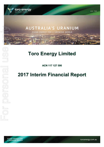 Thumbnail Toro Energy Half-year Report 2017-h1