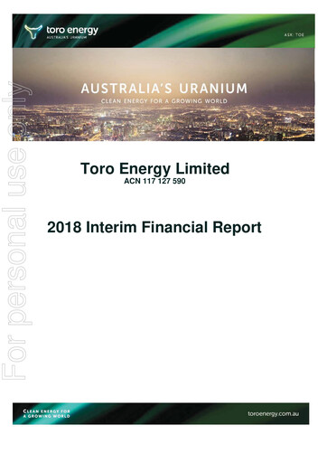 Thumbnail Toro Energy Half-year Report 2018-h1