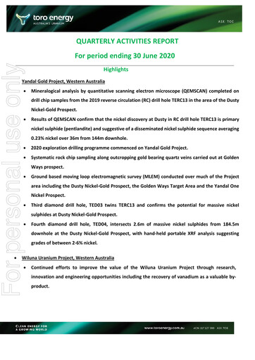 Thumbnail Toro Energy Quarterly Report 2020-q2