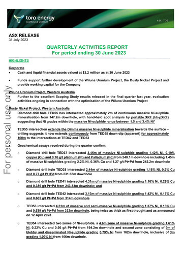 Thumbnail Toro Energy Quarterly Report 2023-q2