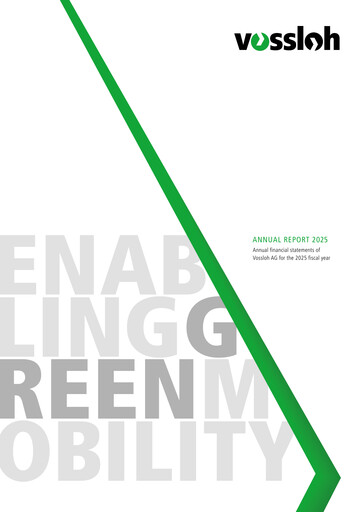 Thumbnail Vossloh AG Financial Statement 2025