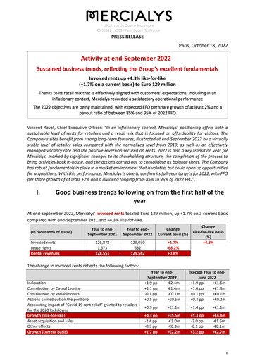 Miniature Mercialys Rapport trimestriel 2022-q3