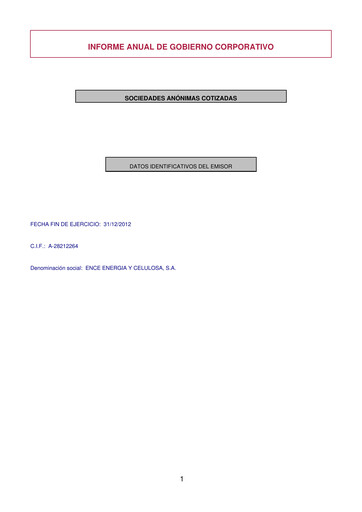 Miniature ENCE Energía y Celulosa Rapport annuel 2012